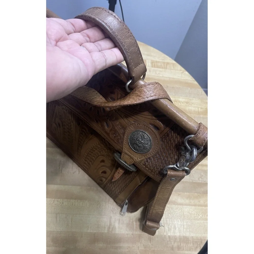 American West Leather Carry On Duffel Overnight‎ Western Saddle Bag Hand Made